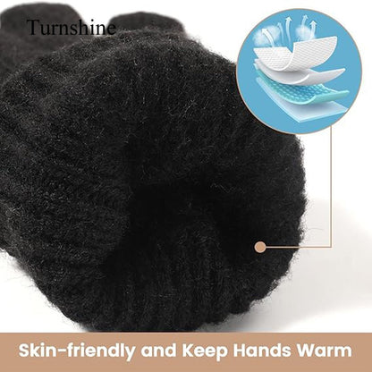 Turnshine Unisex Cable Knit Winter Warm Gloves Gloves