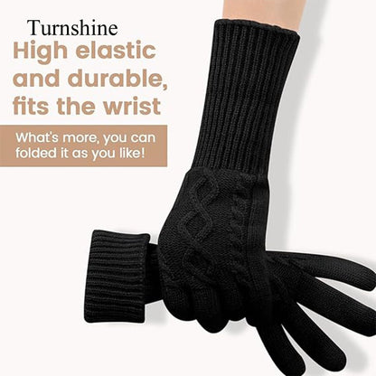 Turnshine Unisex Cable Knit Winter Warm Gloves Gloves