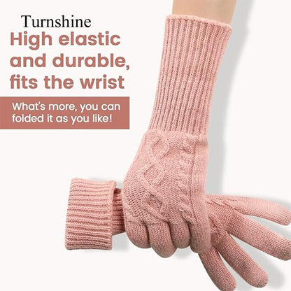 Turnshine Unisex Cable Knit Winter Warm Gloves Gloves