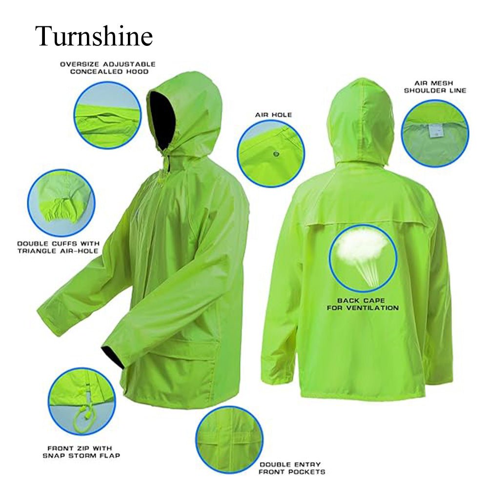Turnshine Waterproof Lightweight Rain Jacket Pants Suits