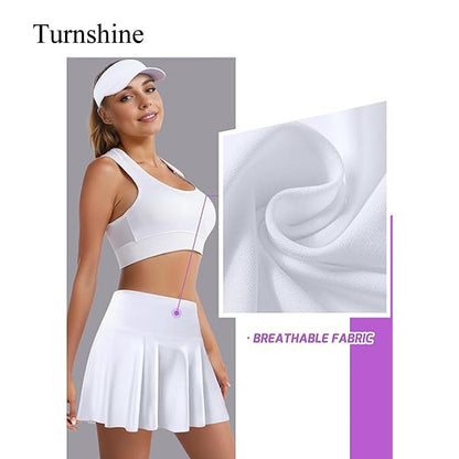 Turnshine Women's High Waisted with Pockets Tennis Skirt
