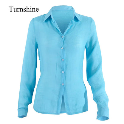 Turnshine Women's New Cotton And Linen Shirt