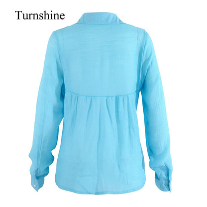 Turnshine Women's New Cotton And Linen Shirt