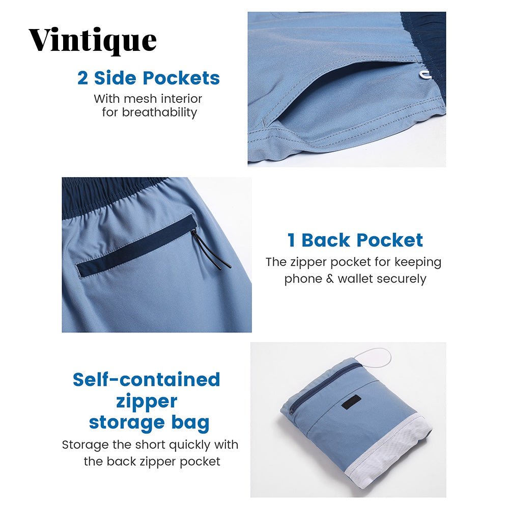 Vintique 5.5 Inch Inseam Amphibious Gym Swim Sport Short
