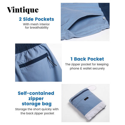 Vintique 5.5 Inch Inseam Amphibious Gym Swim Sport Short